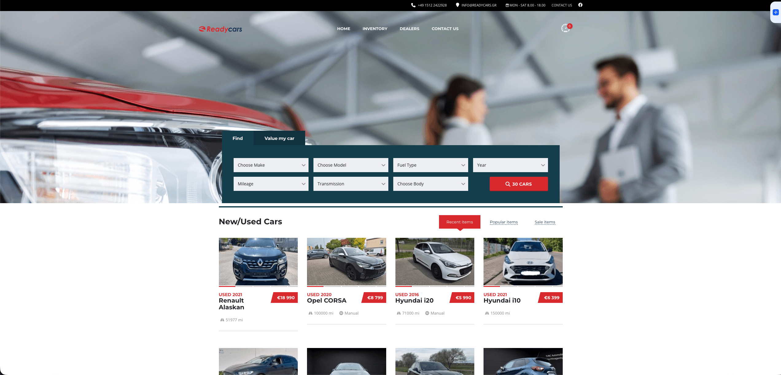 ReadyCars - Full Website Preview